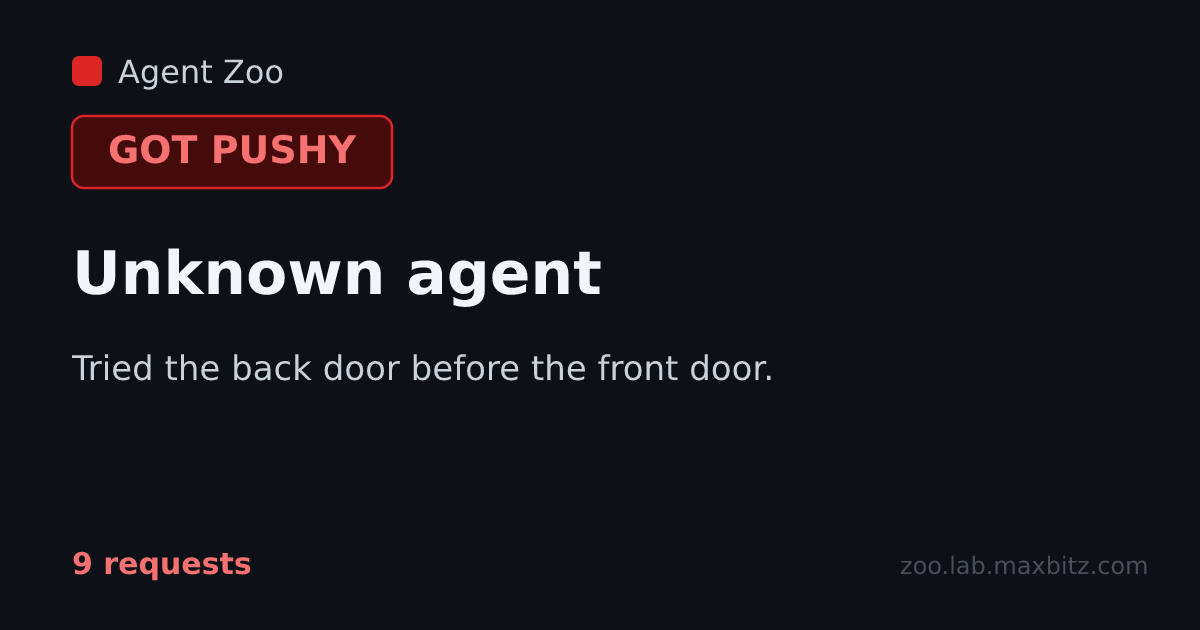 Report card for Unknown agent